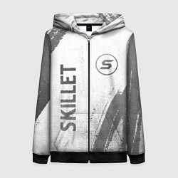 Толстовка на молнии женская Skillet - white gradient вертикально, цвет: 3D-черный