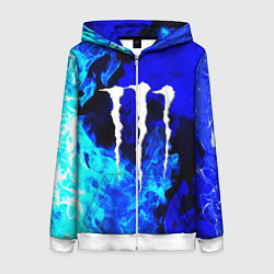 Женская толстовка на молнии Monster energy синий дым