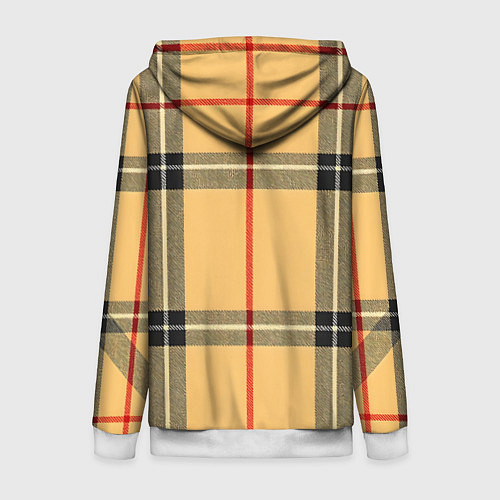 Женская толстовка на молнии Классическая клеточка / 3D-Белый – фото 2