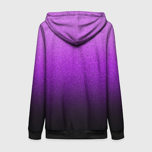 Женская толстовка на молнии Магический градиент крошка чёрно-фиолетовый / 3D-Черный – фото 2