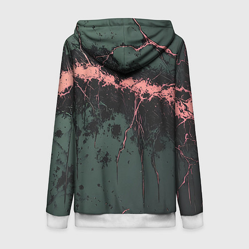 Женская толстовка на молнии Гранж потертая текстура / 3D-Белый – фото 2