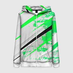 Толстовка на молнии женская Color white light green, цвет: 3D-белый