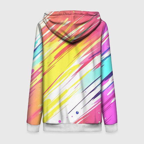 Женская толстовка на молнии Брызги краски на белом фоне / 3D-Белый – фото 2