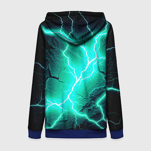 Женская толстовка на молнии Color light blue black / 3D-Синий – фото 2