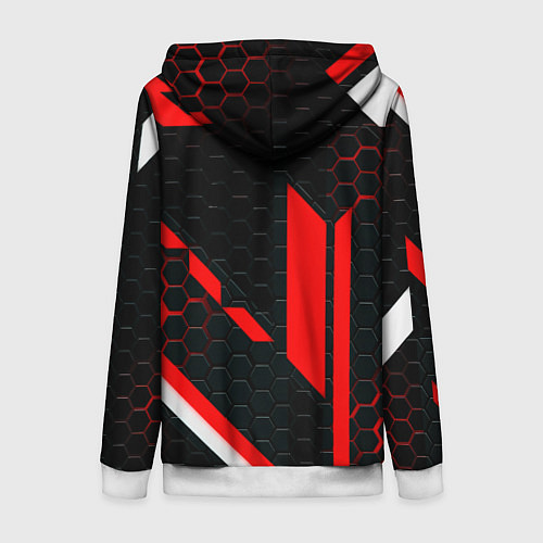 Женская толстовка на молнии Monster energy sport geometry / 3D-Белый – фото 2