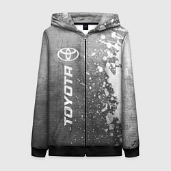 Толстовка на молнии женская Toyota - grey gradient по-вертикали, цвет: 3D-черный