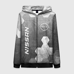 Толстовка на молнии женская Nissan - grey gradient вертикально, цвет: 3D-черный