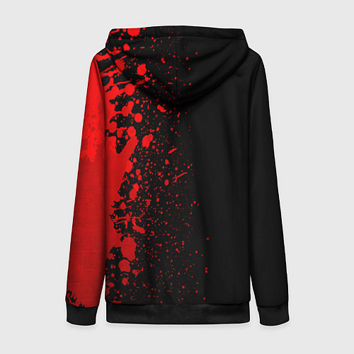 Женская толстовка на молнии The Witcher - red gradient по-вертикали / 3D-Черный – фото 2