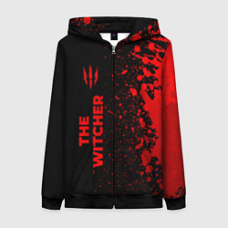 Женская толстовка на молнии The Witcher - red gradient по-вертикали
