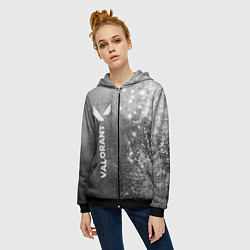 Толстовка на молнии женская Valorant - grey gradient по-вертикали, цвет: 3D-черный — фото 2