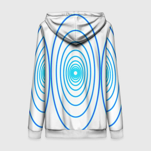 Женская толстовка на молнии Овалы с свечением / 3D-Белый – фото 2