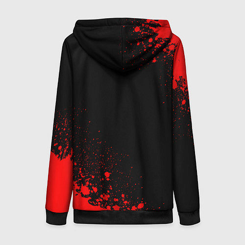 Женская толстовка на молнии Aerosmith - red gradient вертикально / 3D-Черный – фото 2