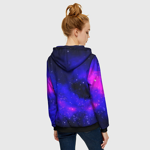Женская толстовка на молнии Огненный путь космонавта / 3D-Черный – фото 4