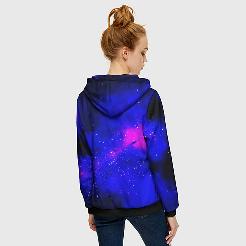Женская толстовка на молнии Астронавт в пучине / 3D-Черный – фото 4
