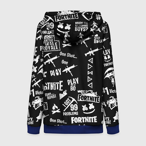 Женская толстовка на молнии Черно белые логотипы игр / 3D-Синий – фото 2