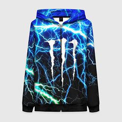 Толстовка на молнии женская Monster energy electro, цвет: 3D-черный