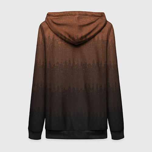 Женская толстовка на молнии Чёрно-коричневый полосы от светлого к тёмному / 3D-Черный – фото 2