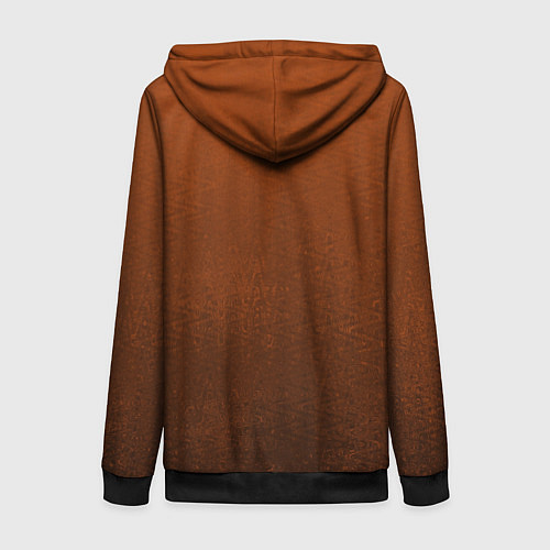 Женская толстовка на молнии Красно-коричневый текстурированный градиент / 3D-Черный – фото 2