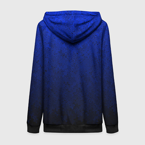 Женская толстовка на молнии Текстурный из синего в чёрный градиент / 3D-Черный – фото 2
