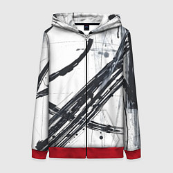 Толстовка на молнии женская Графичная абстракция, цвет: 3D-красный