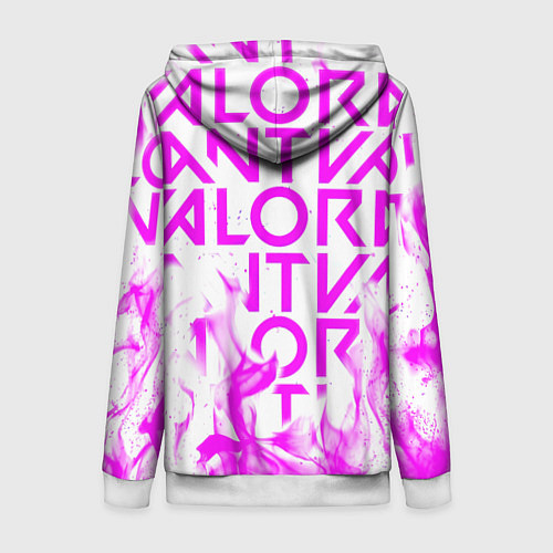 Женская толстовка на молнии Valorant розовый огонь / 3D-Белый – фото 2