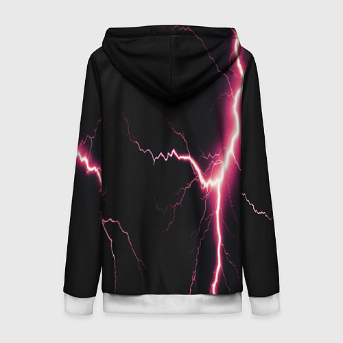 Женская толстовка на молнии Lightning pink / 3D-Белый – фото 2