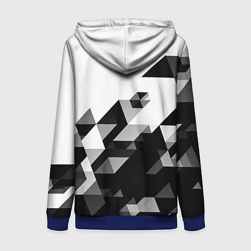 Женская толстовка на молнии Juventus geometry black / 3D-Синий – фото 2