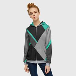 Толстовка на молнии женская Multicoloured, цвет: 3D-меланж — фото 2