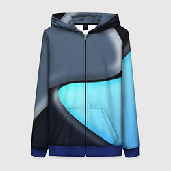 Толстовка на молнии женская Разноцветный, цвет: 3D-синий