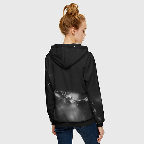 Женская толстовка на молнии Рок н ролл дым / 3D-Черный – фото 4