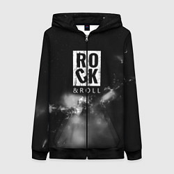 Женская толстовка на молнии Рок н ролл дым