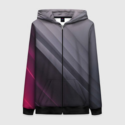 Толстовка на молнии женская Color black grey, цвет: 3D-черный