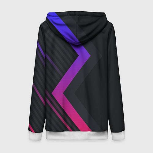 Женская толстовка на молнии Color black line / 3D-Белый – фото 2