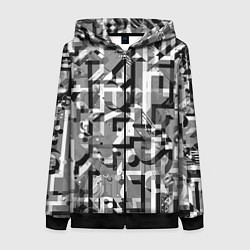 Толстовка на молнии женская Серый объёмный эффект, цвет: 3D-черный