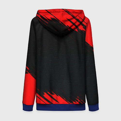 Женская толстовка на молнии Ajax красные краски / 3D-Синий – фото 2