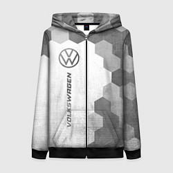 Толстовка на молнии женская Volkswagen - white gradient по-вертикали, цвет: 3D-черный
