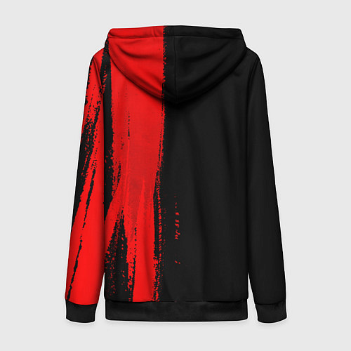 Женская толстовка на молнии Napoli - red gradient по-вертикали / 3D-Черный – фото 2