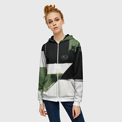 Толстовка на молнии женская Subaru эмблема, цвет: 3D-белый — фото 2