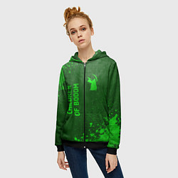 Толстовка на молнии женская Children of Bodom - green gradient вертикально, цвет: 3D-черный — фото 2