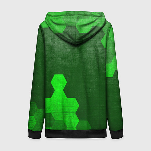 Женская толстовка на молнии ARC Raiders - green gradient вертикально / 3D-Черный – фото 2