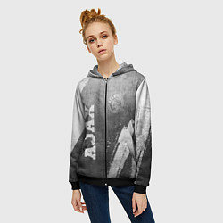 Толстовка на молнии женская Ajax - grey gradient вертикально, цвет: 3D-черный — фото 2