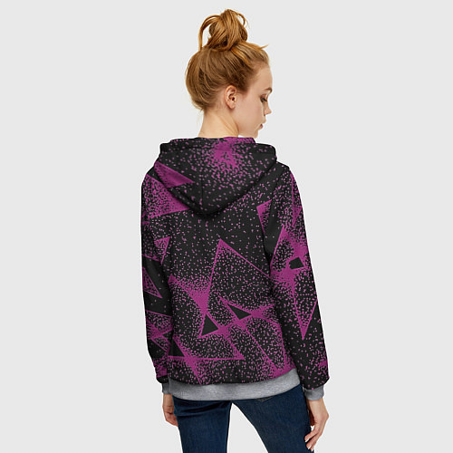 Женская толстовка на молнии The triangle is pink / 3D-Меланж – фото 4