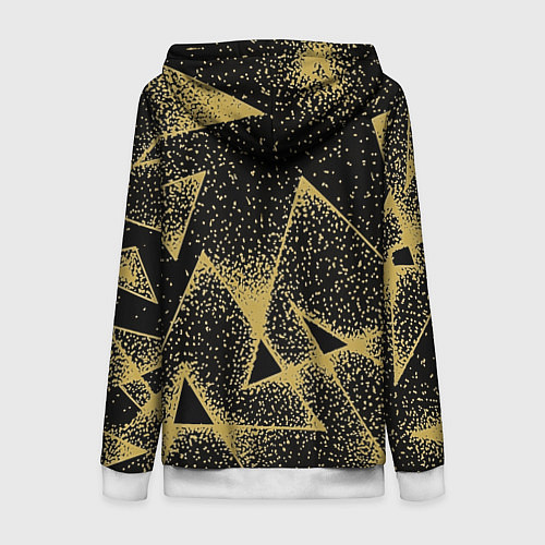 Женская толстовка на молнии Triangle yellow with dots / 3D-Белый – фото 2