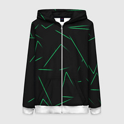 Толстовка на молнии женская Color light green line, цвет: 3D-белый