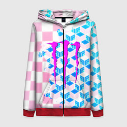 Женская толстовка на молнии Monster energy neon anime