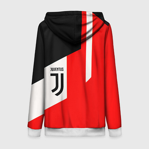 Женская толстовка на молнии Juventus sport geometry / 3D-Белый – фото 2