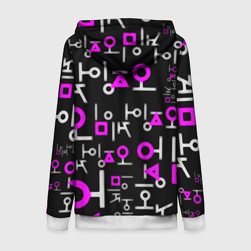 Женская толстовка на молнии Doom неоновый паттерн / 3D-Белый – фото 2