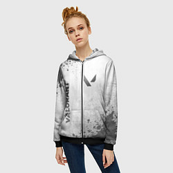 Толстовка на молнии женская Valorant - white gradient вертикально, цвет: 3D-черный — фото 2