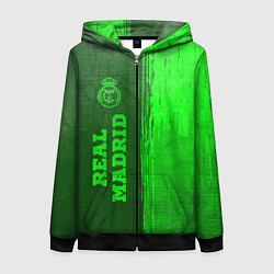 Женская толстовка на молнии Real Madrid - green gradient по-вертикали
