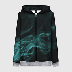 Толстовка на молнии женская Color smoke turquoise, цвет: 3D-меланж